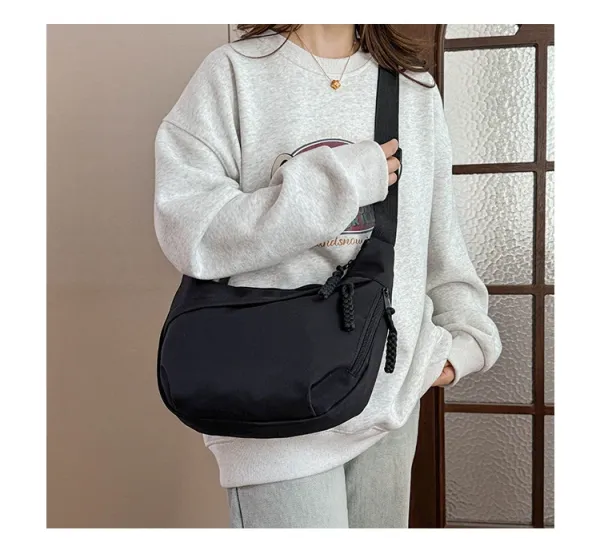 Design Minimalist Black Hobo Crossbody Bag - 26