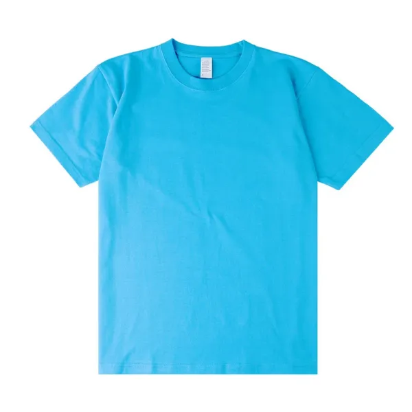 Design Basic Crew Neck T-Shirt Cyan - 1