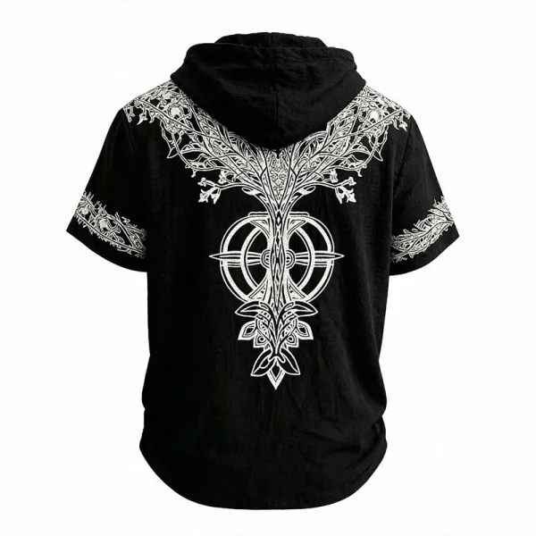 Design Tree of Life Hooded Tee Army Green Hoodie - 28