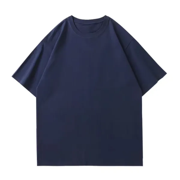 Design Oversized Crewneck Navy T-Shirt - 1