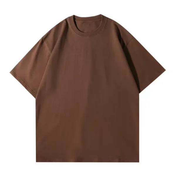 Design Oversized Crewneck T-Shirt Brown - 1