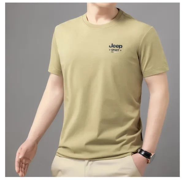 Design Jeep Spirit Classic Fit Crew Neck T-Shirt Brown T-Shirts - 22