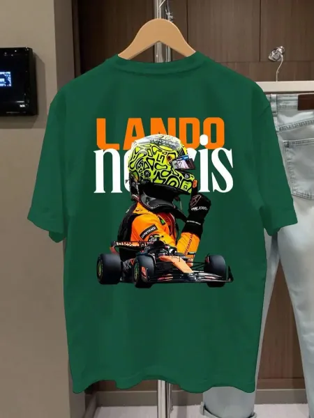 Design Lando Norris F1 Graphic T-Shirt Forest Green - 7