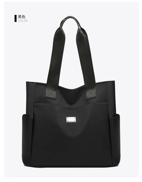 Design Tote Bag Teal with Black Straps Handbag - 25