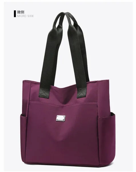 Design Tote Bag Teal with Black Straps Handbag - 27