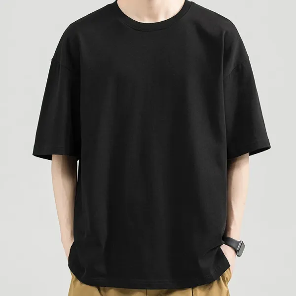 Design Oversized Crewneck Black T-Shirt Tops.t Shirts - 1