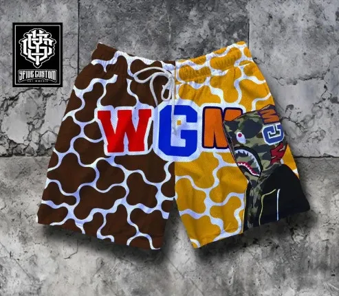 Undefeated x A Bathing Ape Blue Camo Basketball Shorts - 3