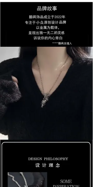 Design Silver Crowned Rabbit Pendant Necklace Jewelry - 2
