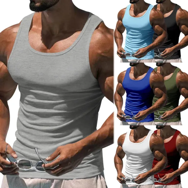 Design Basic Fit White Vest-Top - 5