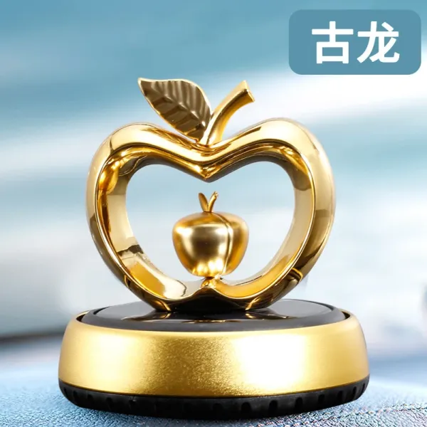 Design Apple-Shaped Car Air Freshener Gold Decorative Ornament Accessories - 1