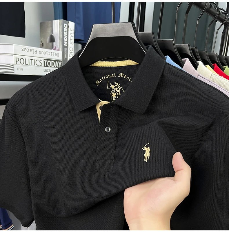 Polo Ralph Lauren Classic Fit Polo Black with Gold Pony Logo Tops Polo - 32
