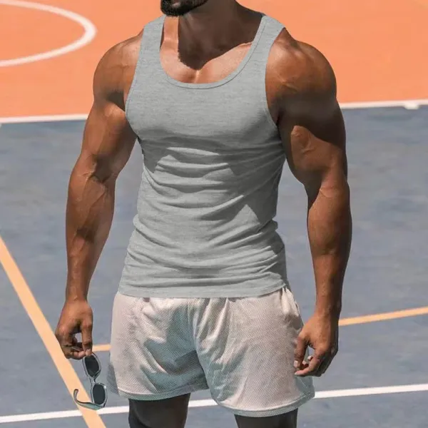 Design Basic Fit White Vest-Top - 19