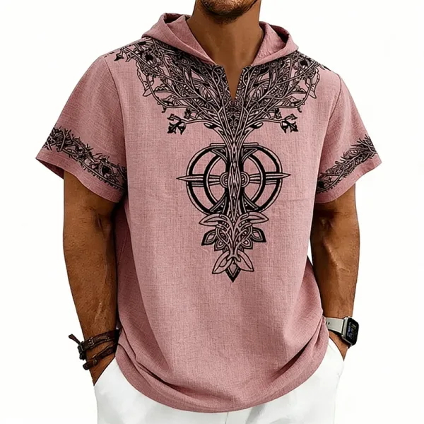 Design Tree of Life Hooded Tee Army Green Hoodie - 16