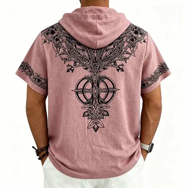 Design Tree of Life Hooded Tee Army Green Hoodie - 17