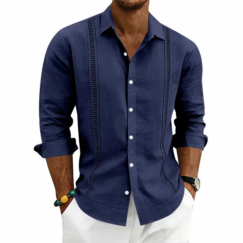 Design Guayabera-Style Shirt Army Green Shirt Tops Shirt - 25