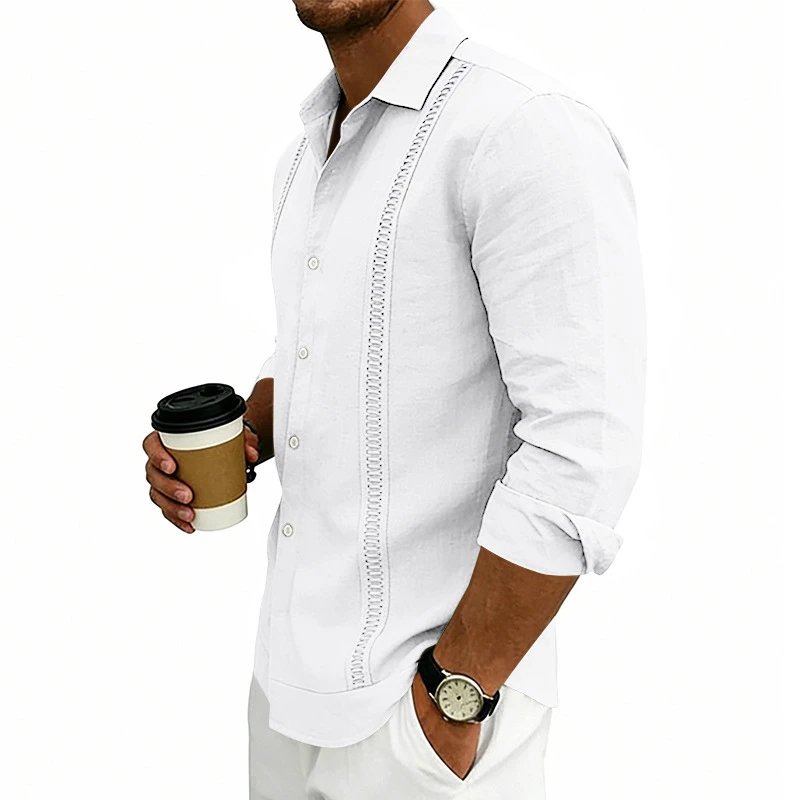 Design Guayabera-Style Shirt Army Green Shirt Tops Shirt - 38