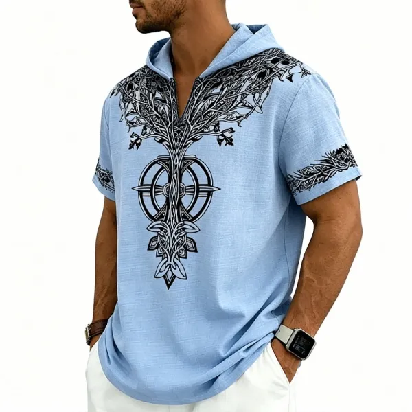 Design Tree of Life Hooded Tee Army Green Hoodie - 39