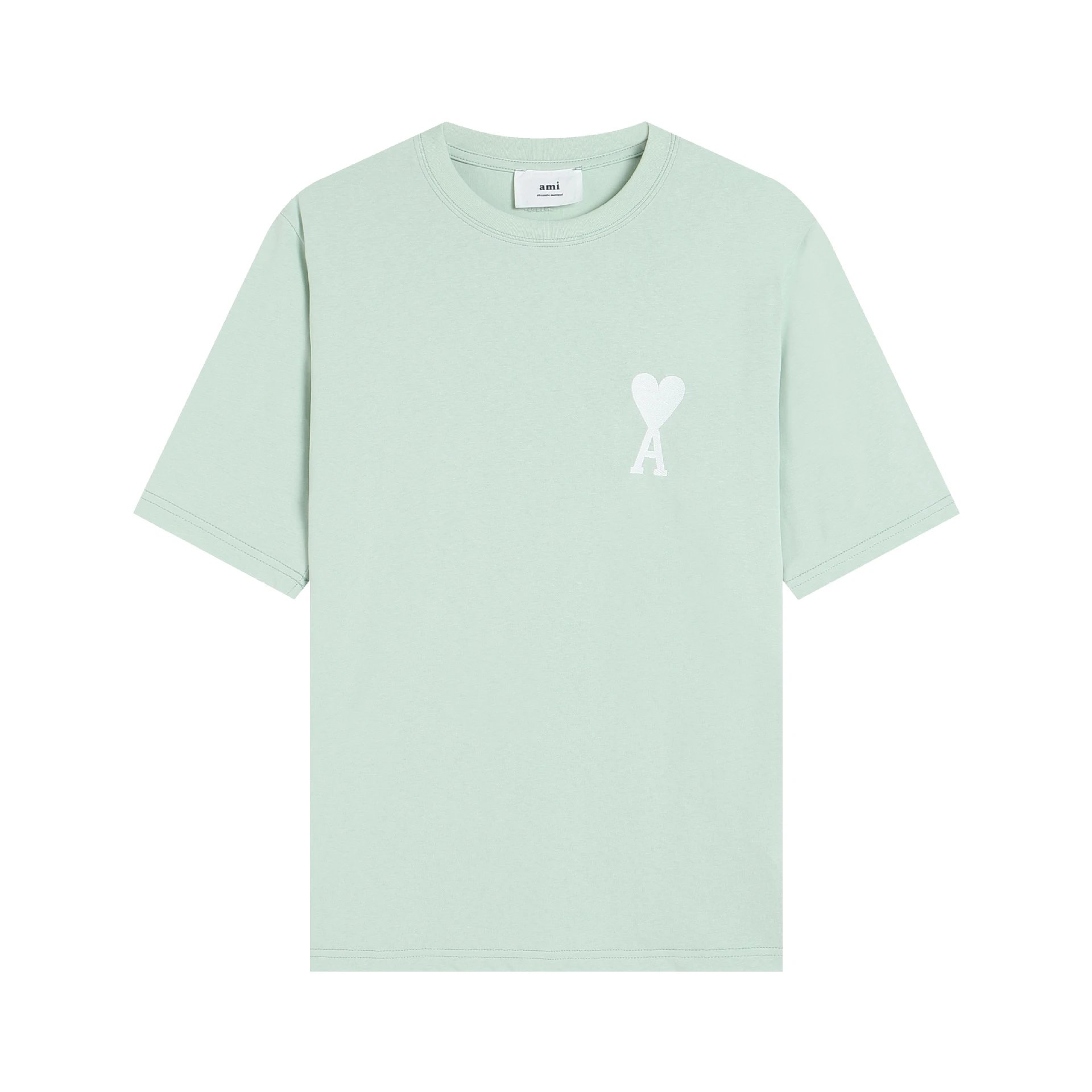 AMI Paris Logo Embroidered Beige T-Shirt - 7
