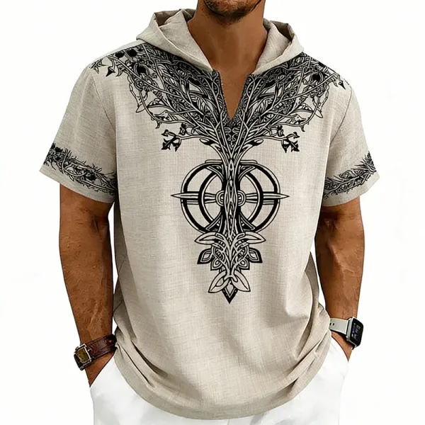 Design Tree of Life Hooded Tee Army Green Hoodie - 48