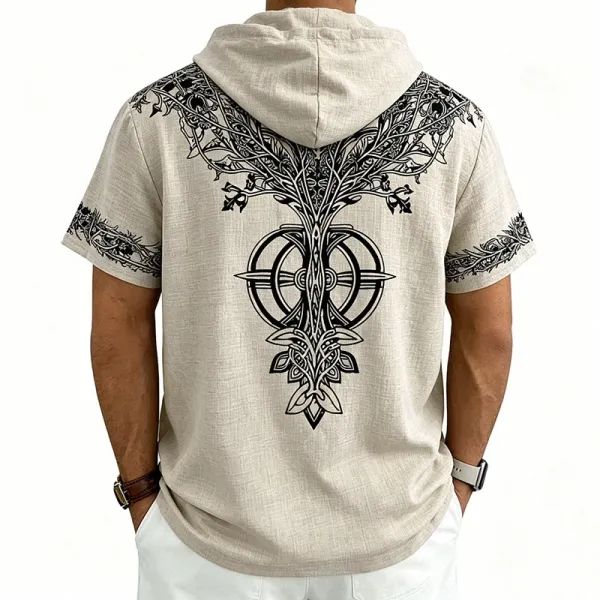 Design Tree of Life Hooded Tee Army Green Hoodie - 49