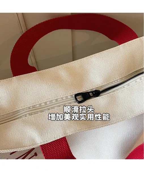 Design ZHENGSHUO Canvas Tote Bag Olive Green with Lion Dance Charm Tote Bag - 9