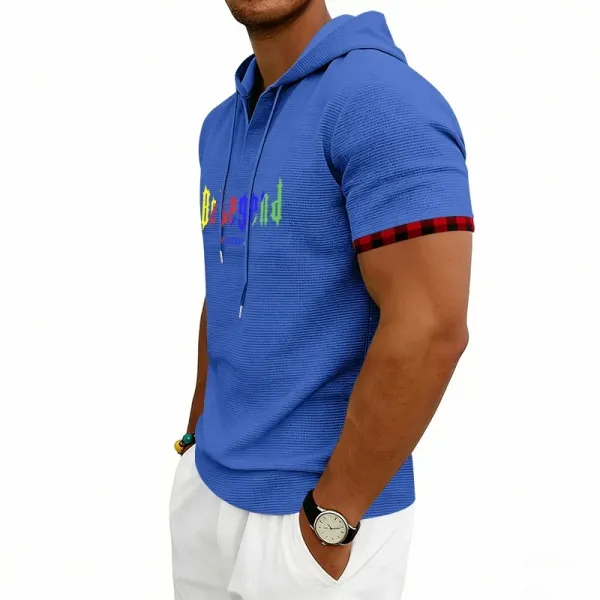 Design Be Legend Rainbow Print Hooded T-Shirt White Hoodie - 11