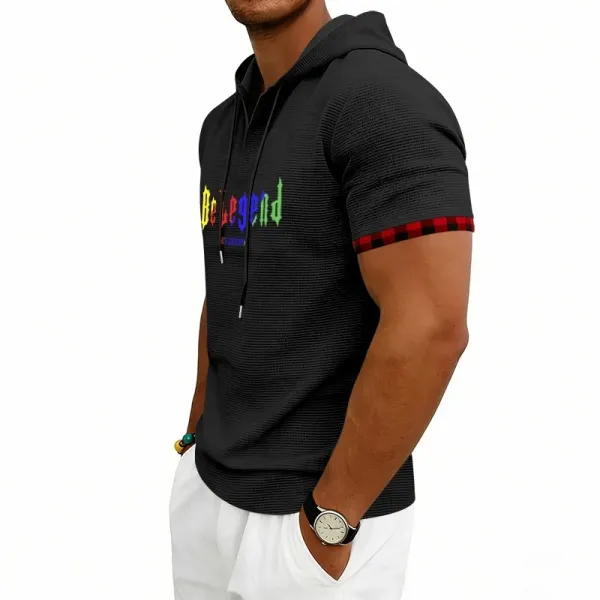 Design Be Legend Rainbow Print Hooded T-Shirt White Hoodie - 16