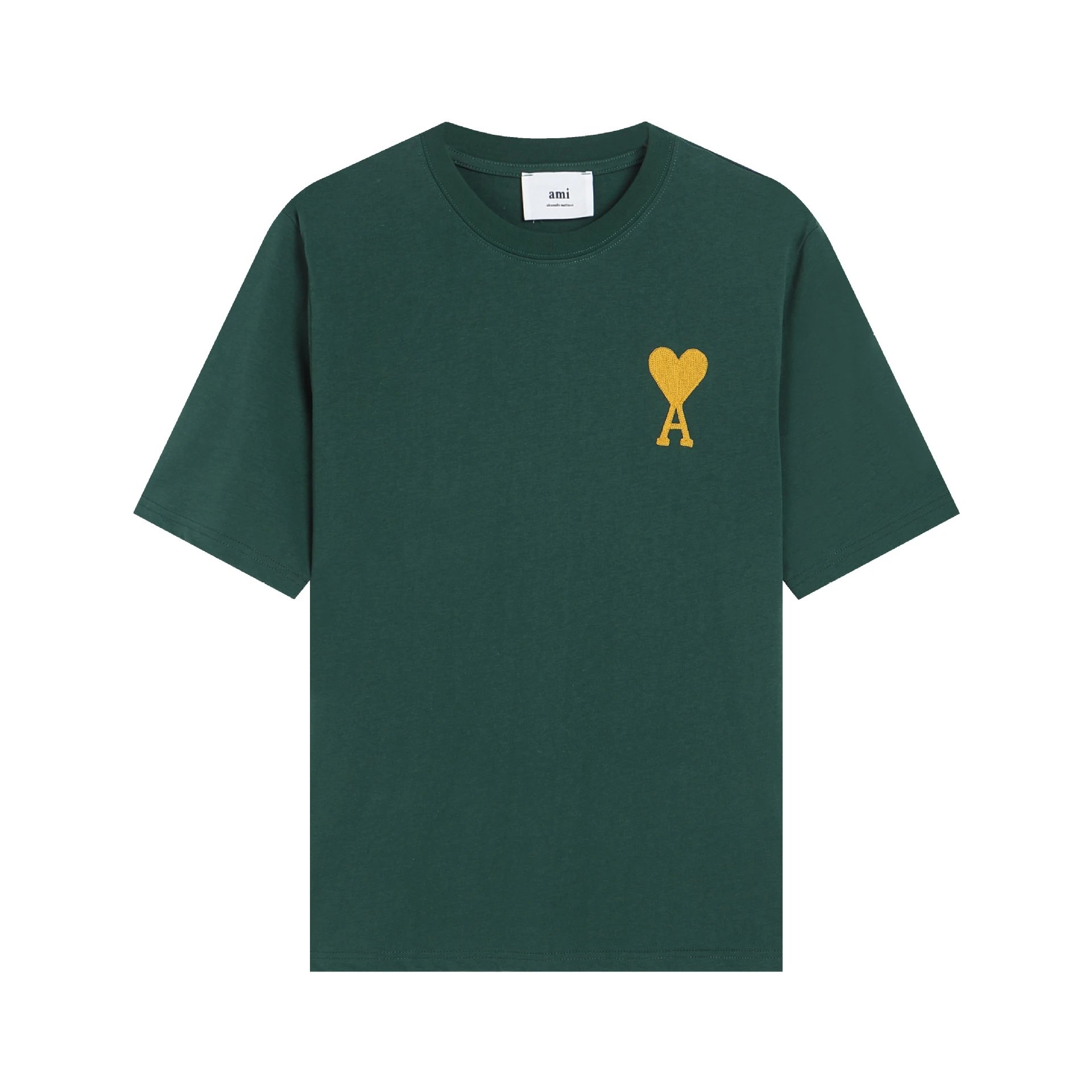 AMI Paris Logo Embroidered Beige T-Shirt - 15