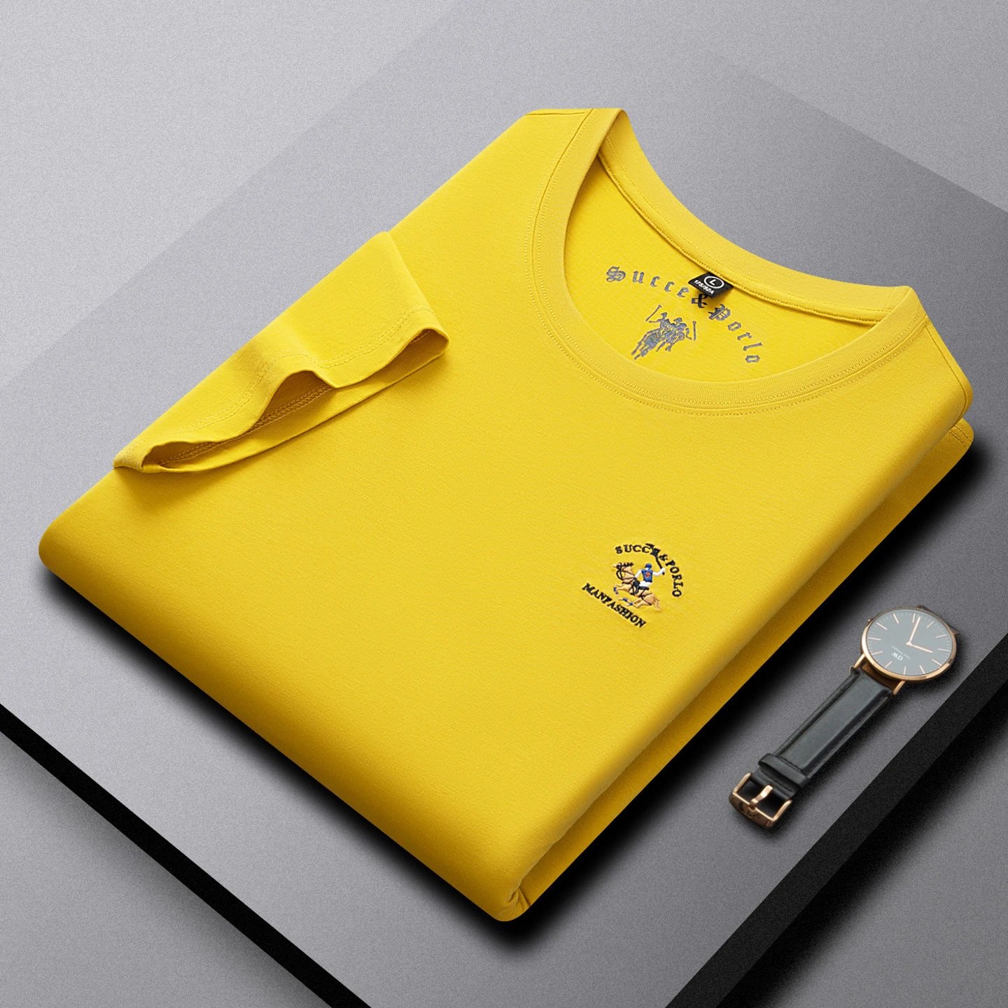 Genuine Cotton Paul Brand Summer Crew Neck Short Sleeve T-Shirt for Men, Casual Relaxed Fit Solid Color Tee