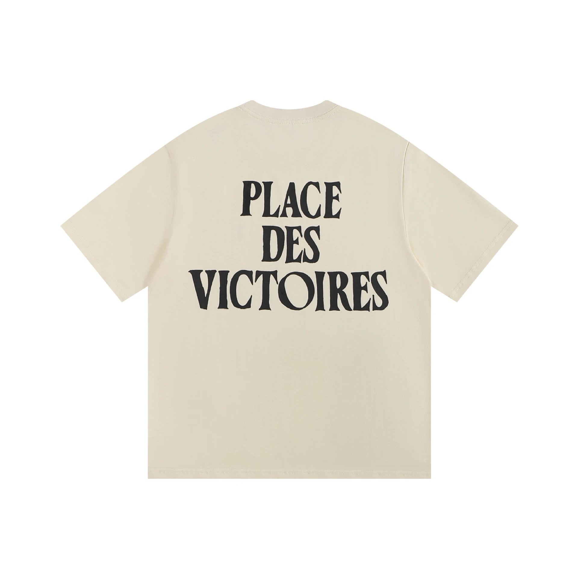 AMI Paris Logo Embroidered Beige T-Shirt - 23