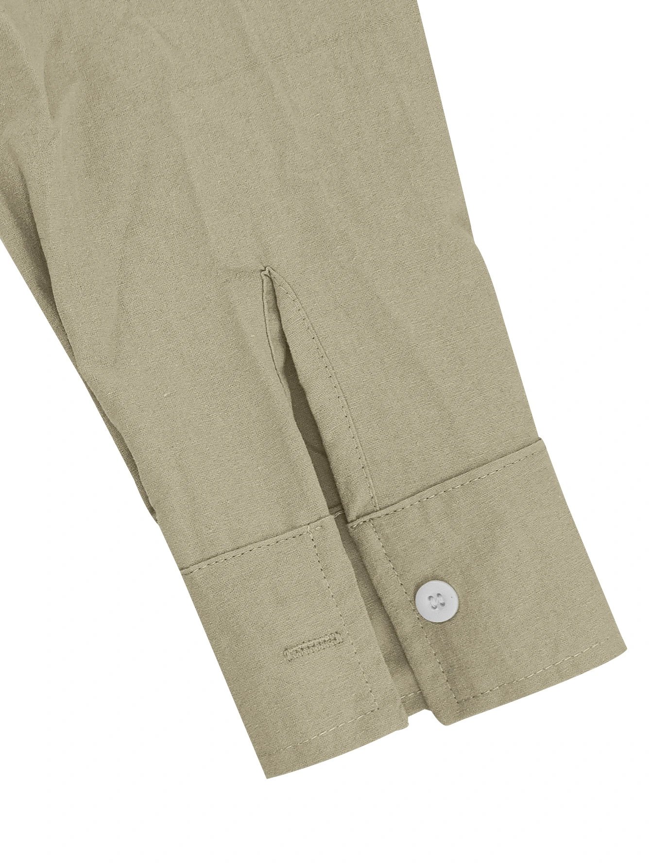 Design Guayabera-Style Shirt Army Green Shirt Tops Shirt - 80