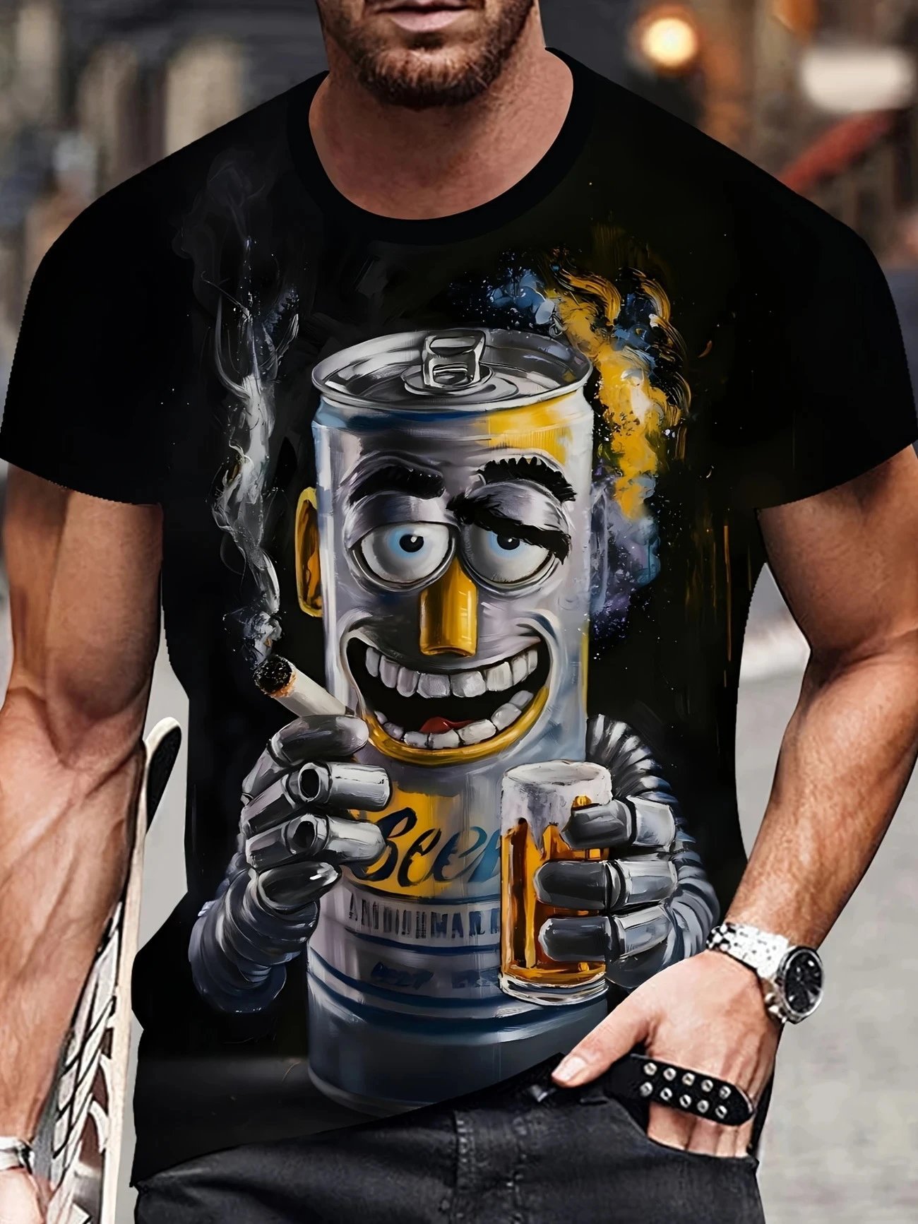 Design Popeye Comic Print Multicolor T-Shirt T-Shirts - 11