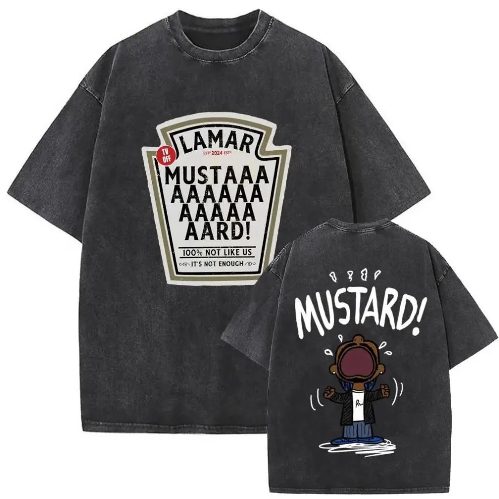 Design Lamar Mustard Bottle Graphic Oversized T-Shirt Black T-Shirts - 45
