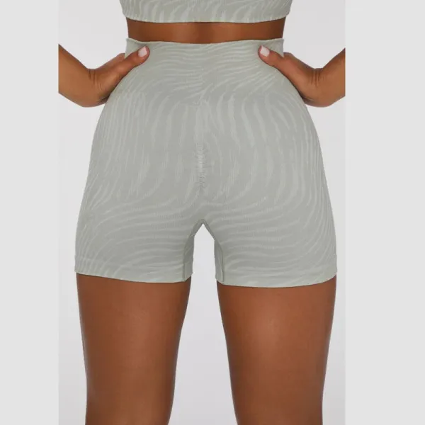 Design Zebra Print High-Waisted Activewear Shorts - 1