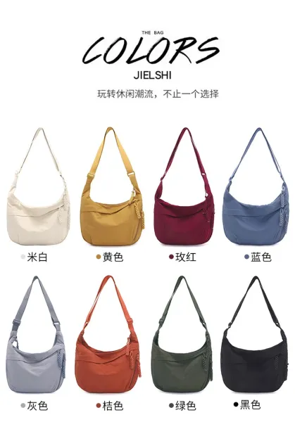 Design Hobo Bag Blue Minimalist Shoulder Bag - 6