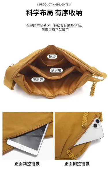Design Hobo Bag Blue Minimalist Shoulder Bag - 9