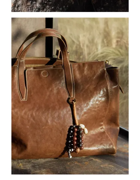 Design Songmont Beaded Tassel Keychain Brown Jewelry - 10