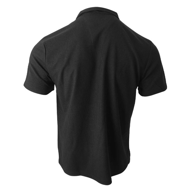 Design Waffle Knit Polo Shirt Light Gray Tops Polo - 38