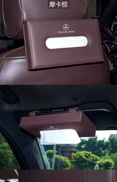 Design Mercedes-Benz Center Console Armrest Tissue Box Holder Black Automotive Accessory Accessories - 23