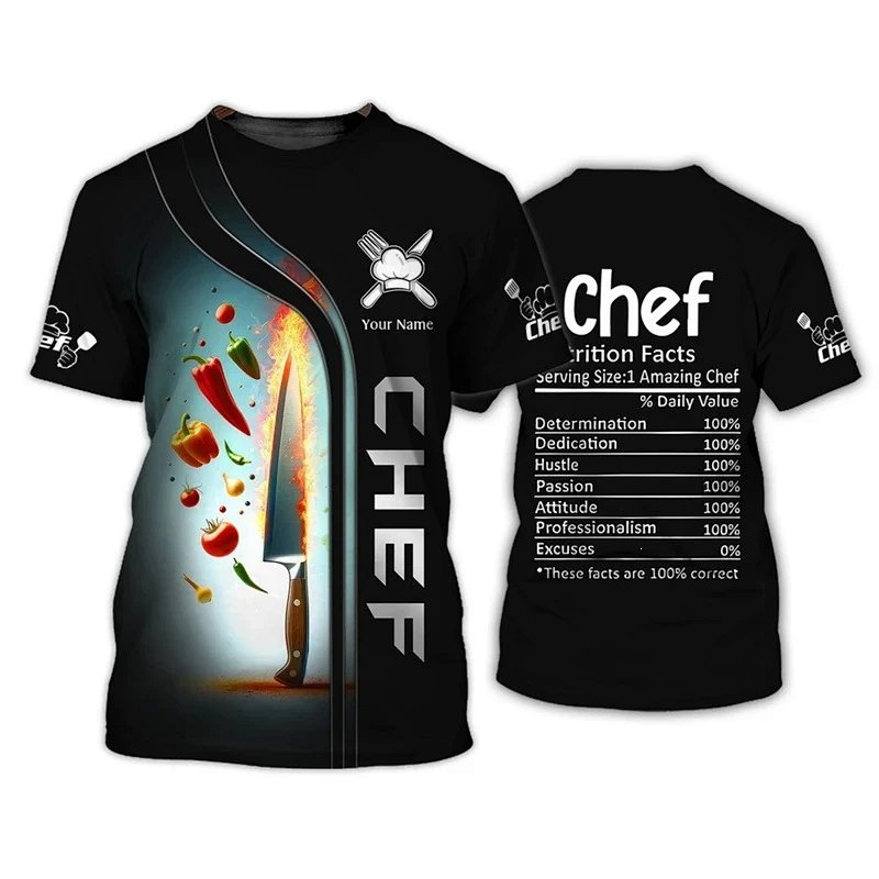 Custom Chef Graphic T-Shirt Black with Green Accents T-Shirts