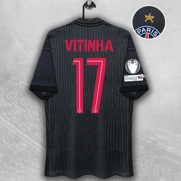 Paris Saint-Germain Vitinha #17 Away Jersey Black - 1