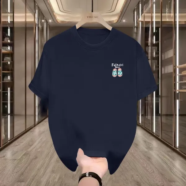 Fendi Flip-Flop Print Black T-Shirt - 9