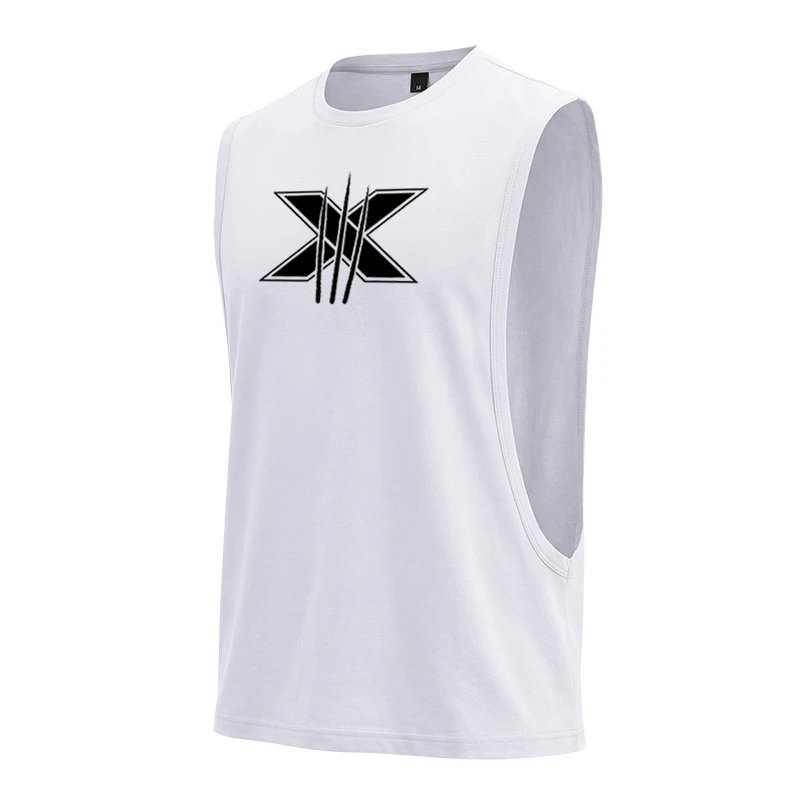 Design Graphic Logo Beige Muscle Tank Top Vest Top - 11