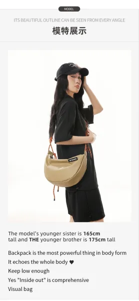 Design MT&DPs Saddle Bag Beige with Orange Rope Strap Crossbody Bag Crossbody Bags - 9