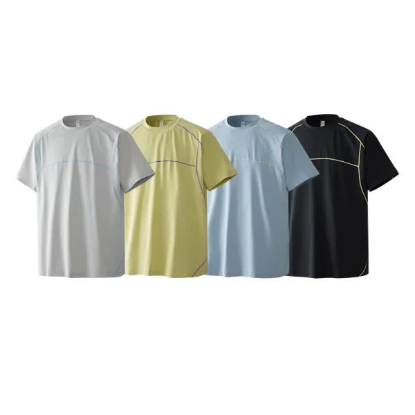 Design Performance T-Shirt Black with Lime Green Stitching - 2