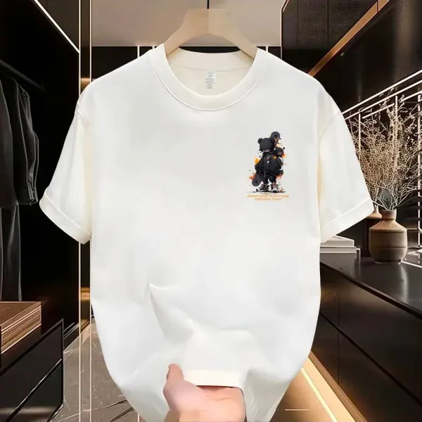 Design Cropped Heads Graphic Print Black T-Shirt T-Shirts - 10