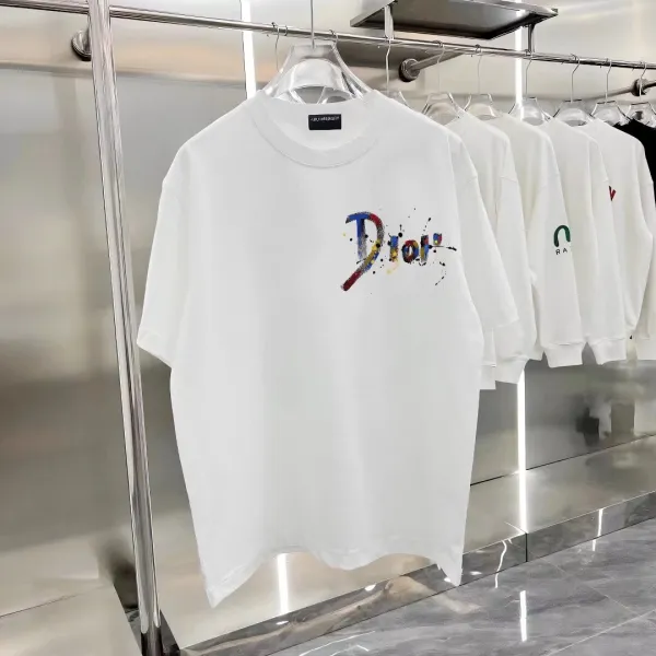 Dior Paint Splatter Logo Black T-Shirt - 5