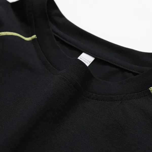 Design Performance T-Shirt Black with Lime Green Stitching - 31