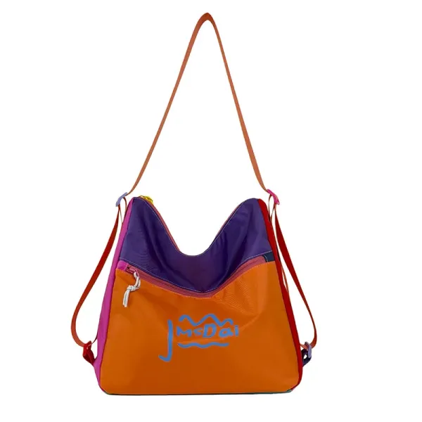 Design JMSDai Color-Block Hobo Bag Orange Purple Multicolor Shoulder Bag Shoulder Bags - 1