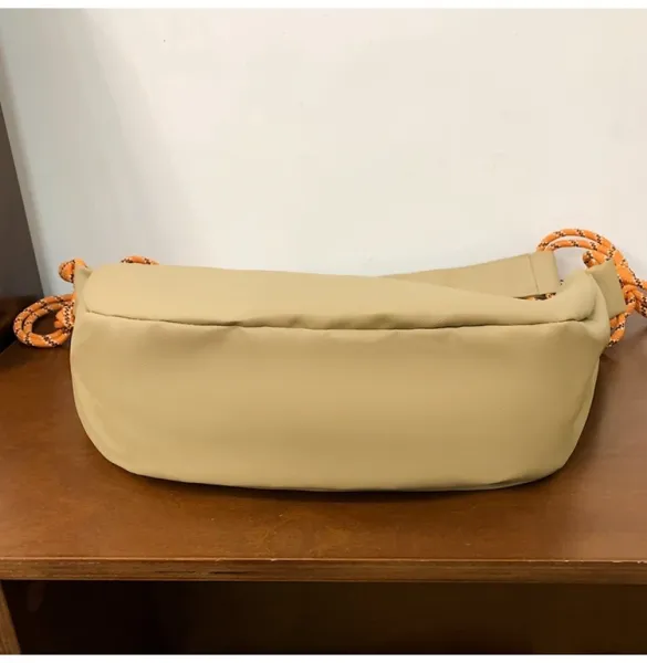 Design MT&DPs Saddle Bag Beige with Orange Rope Strap Crossbody Bag Crossbody Bags - 23